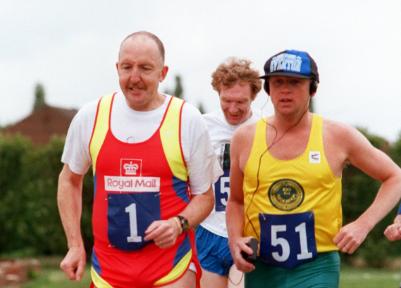 Three Stainforth AC runners doing a steady pace in 1997.
