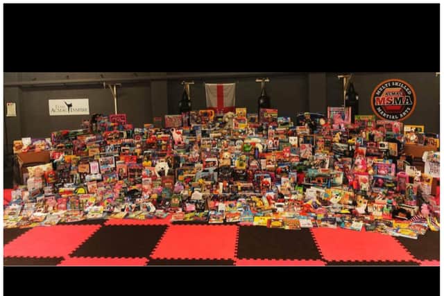 The mountain of gifts collected for the annual Doncaster Christmas Toy Appeal.