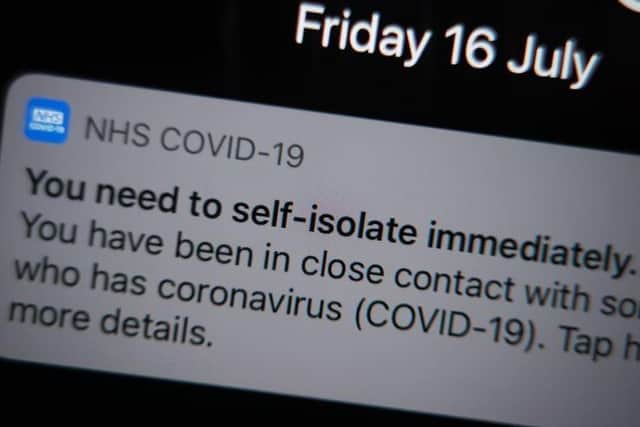 The app warns people that they have been in close contact with someone who has tested positive for coronavirus