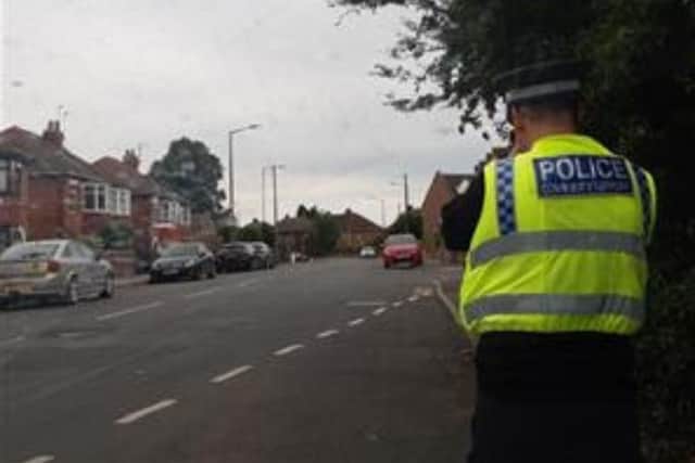 Police carrying out a speeding operation on Greenfield Lane, Balby