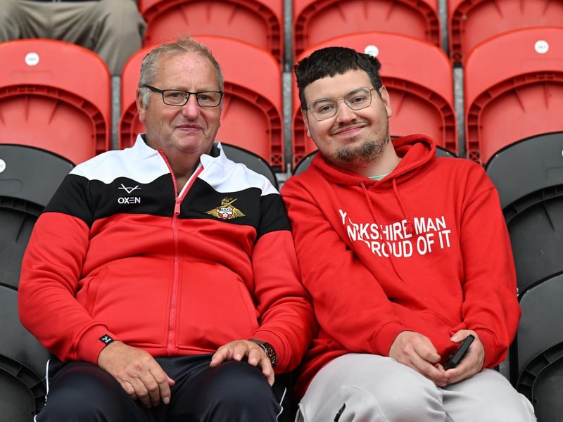 Doncaster Rovers fans watch the win over Gillingham.