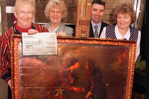 The Friends of Doncaster Museum raised £400 towards the purchase of the Salutation Inn sign in 1997. Pictured are Shelia Mitchinson, Shelia Snowdon, Tony O'Connor and Margeret Rutherford.