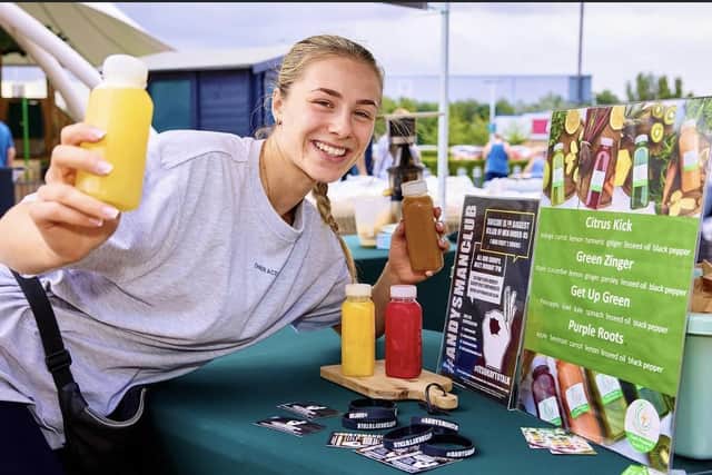 Jodie has launched a new firm devoted to healthy meals and fruit juice shots.