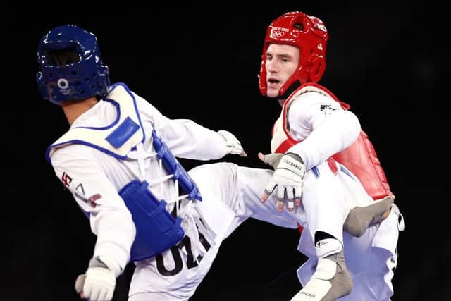 Bradly Sinden won gold at the European Taekwondo Championships. Photo: Maja Hitij/Getty Images