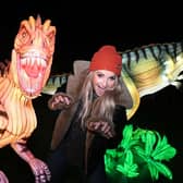 TV presenter Helen Skelton visits the Christmas Illuminations at Yorkshire Wildlife Park.