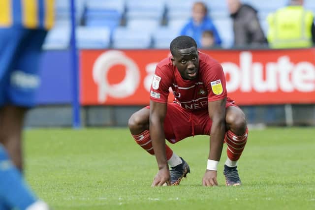 Joseph Olowu is pictured at the final whistle. Picture: Howard Roe/AHPIX LTD