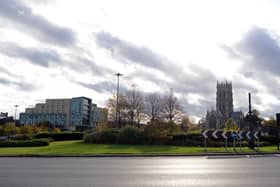General view of Doncaster featuring the minster