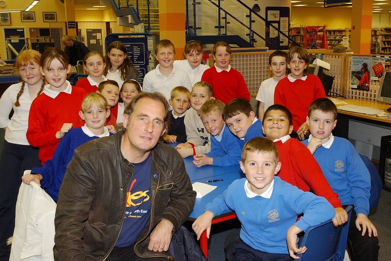 School pupils got to meet a poet in the Central Library in 2004.