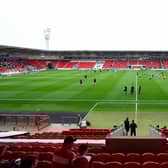 Doncaster Rovers' home ground, the Eco-Power Stadium.
