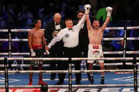 Maxi Hughes celebrates his recent victory over Jovanni Straffon. Photo by George Wood/Getty Images