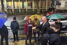 Controversial Tory MP offered free food to a "hostile mob of left wing activists" as a "peace offering" outside a Doncaster hotel. (Photo: Facebook/Lee Anderson).