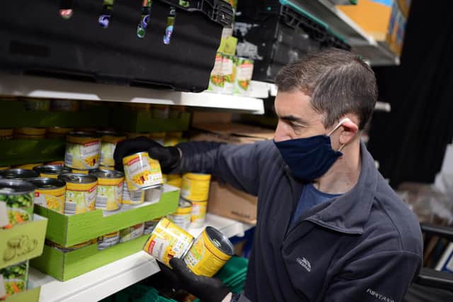 David Harrison, pictured volunteering at Food Aware, Hellaby. Picture: NDFP-16-02-21-Harrison Volunteer 2-NMSY