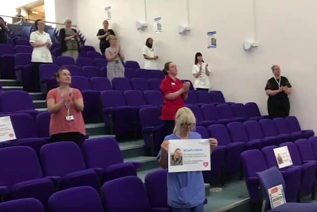 Doncaster Royal Infirmary staff pay tribute to Doncaster NHS worker Kevin Smith with applause