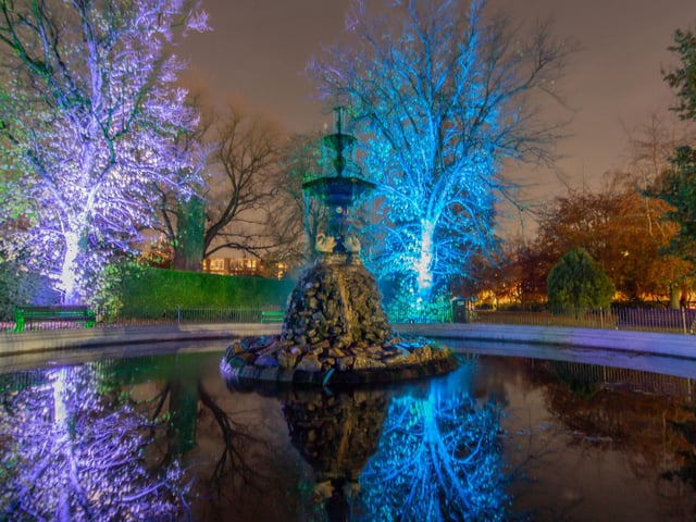 Set up being built for Rainbow in the Dark/ Enlightened Avenue in Victoria Park, Portsmouth on 17th November 2021. Picture: Habibur Rahman