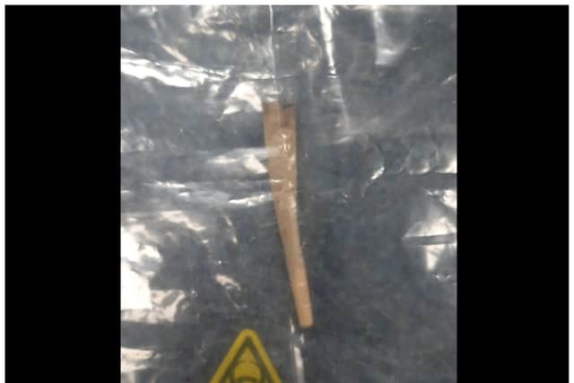 Police shared a picture of a single joint seized from a man in Mexborough.