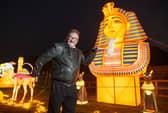 Comedian Paul Chuckle at the opening night of Winter Illuminations at the Yorkshire Wildlife Park. Photo credit: YWP/Dominic Lipinski