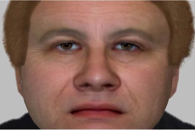 A police E-fit has been released of a man wanted over an attempted robbery in Doncaster town centre