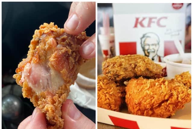 A customer says he was served raw and undercooked chicken at a Doncaster KFC branch.