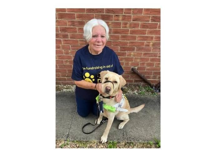 Elaine and her dog.