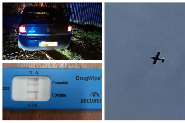 A police plane helped track down suspects who had fled from officers in Sheffield and Doncaster, one of whom was wanted on recall to prison