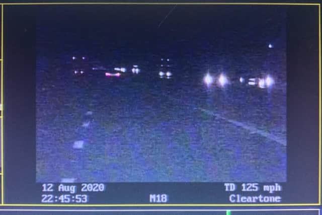 This driver was caught doing 125mph on the M18 in South Yorkshire