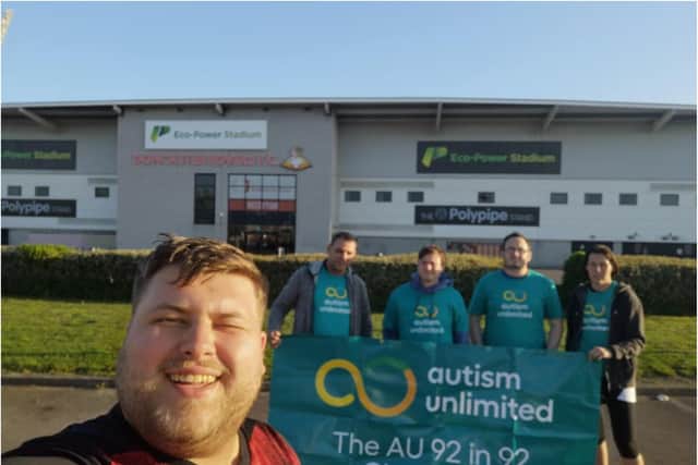 Autism Unlimited campaigners dropped in at Doncaster Rovers.