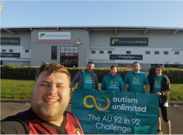 Autism Unlimited campaigners dropped in at Doncaster Rovers.
