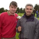 Mick Bates (centre) in 2000 alongside then-Rovers boss Ian Snodin and assistant Glyn Snodin