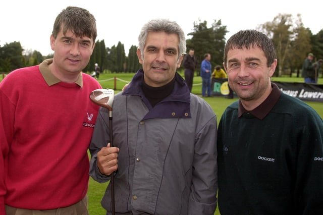Mick Bates (centre) in 2000 alongside then-Rovers boss Ian Snodin and assistant Glyn Snodin