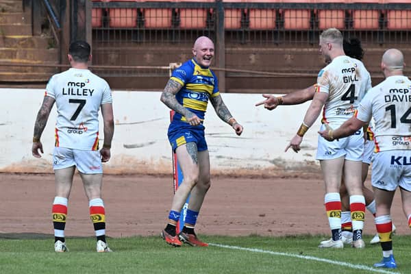 Tom Halliday's try at Bradford was the only highlight for the Dons last weekend. Picture by Howard Roe/AHPIX.com.