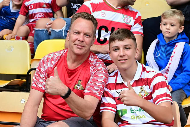 Doncaster's fans before kick-off on the opening day against Bradford City.