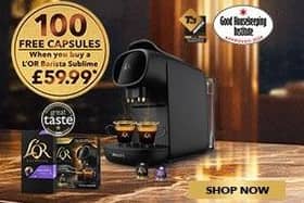 L'OR is giving away 100 free capsules when buying a L'OR Barista Sublime for £59.99 - normally £150.