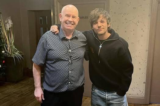 Louis Tomlison with night manager Jimmy Rogers at the Crown Hotel.
