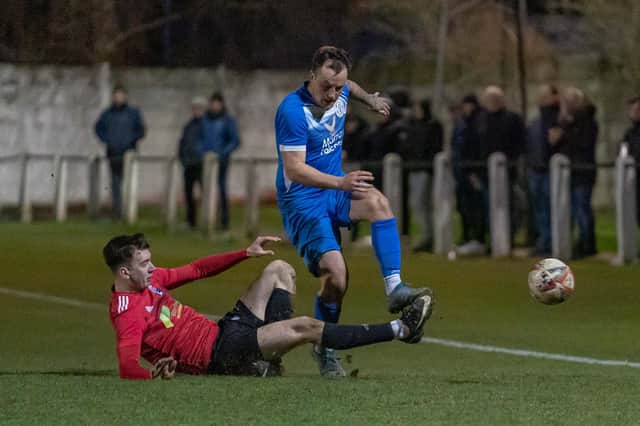 Action from Armthorpe Welfare v Rossington Main. Photo: Dave Harbon