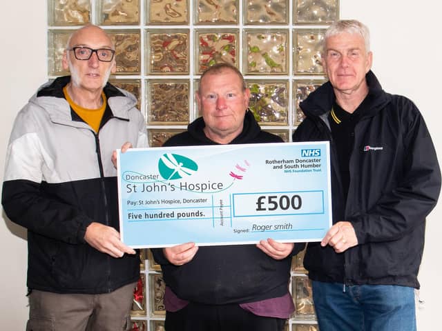 Roger Smith (centre) is pictured with DJs Glyn Holland (left) and Gary Wilton (right).