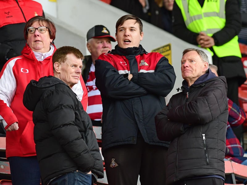 Doncaster Rovers fans ahead of victory at Swindon.