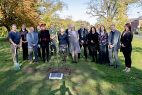 Representatives from Doncaster Council, Doncaster Public Health, Flourish and RDaSH are pictured with the Vice Lord Lieutenant John Holt, who is pictured fifth from the left