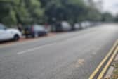Cars were pictured parked on a cycle path outside Sandall Park. (Photo: FOSP).