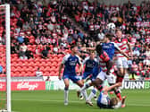 Picture Howard Roe/AHPIX LTD; Football, SkyBet;League One ; 
Doncaster Rovers v Exeter City;
2/8/2025  3.00 pm; Eco-Power Stadium; 
Doncasters'  Harry Clifton heads over the bar