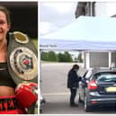 Doncaster boxing champ Terri Harper has joined the fight to save the city's drive thru blood test centre.