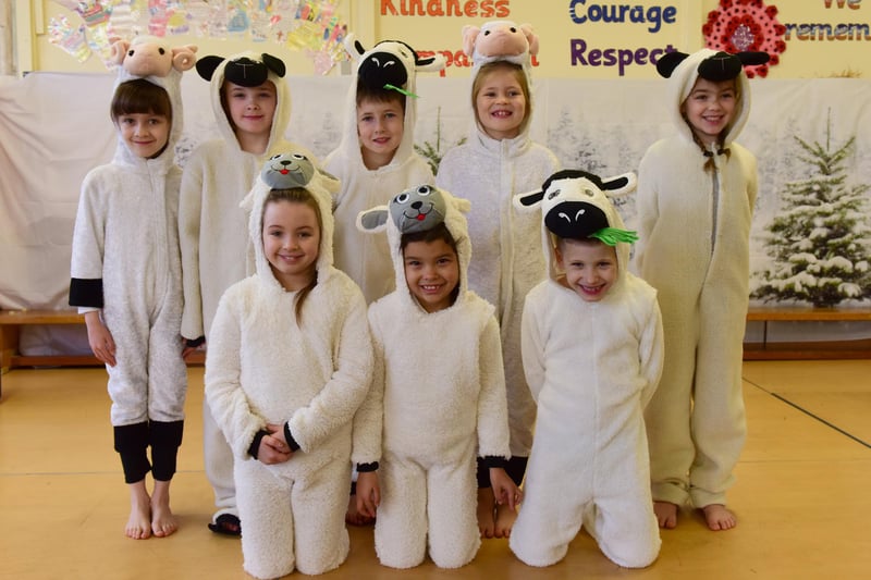 Some of the pupils taking part in the Nativity 3 years ago. Remember it?