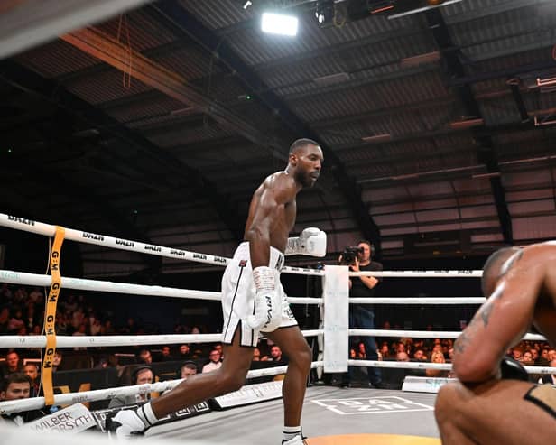 KO victory for Shakiel Thompson Pic courtesy of GBM Sports  Conor McMain