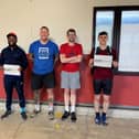 Pictured (from left) Kevin Gibson, Alex le Marquand, Mark Lane and George Bolan