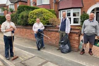 Volunteers Simon Hughes (right), Trevor Mountford, Sylvia (left) and Ann. The photo was taken by Town Ward Councillor Gemma Cobby who kindly gave the group a helping hand last Saturday