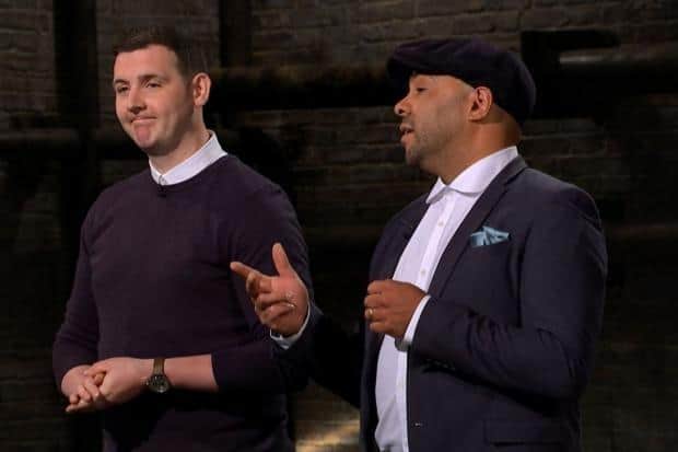 Max and Ashley pitched their app Shocal on Dragon's Den. (Photo: BBC).