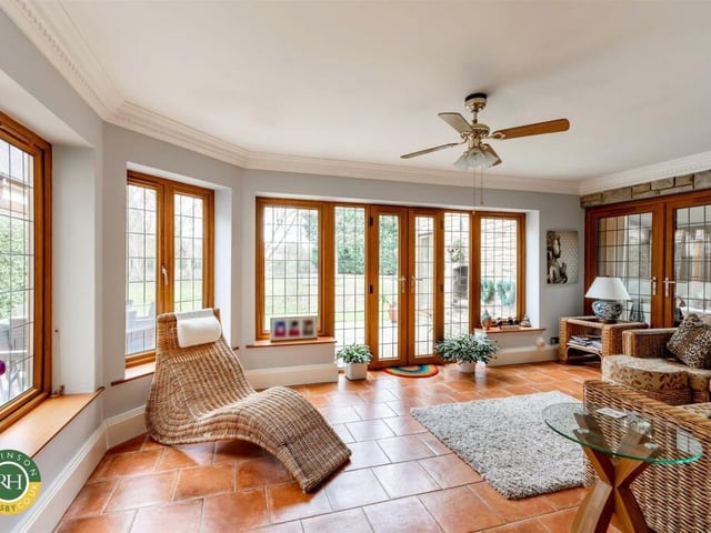 The orangery or sun room has lovely views of the gardens.