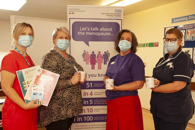 The Health and Wellbeing Team promoting Menopause Awareness