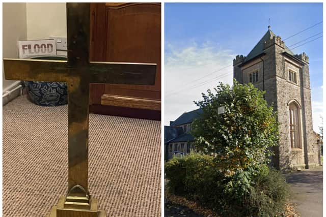 A brass cross was among items stolen from St Mary's Church in Stainforth. (Photo: Jacqui Jones).
