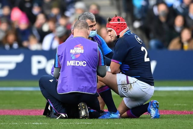 Lasted only 11 minutes before a rib injury forced him off. Gregor Townsend was pessimistic about his chances of being fit to face South Africa. n/a