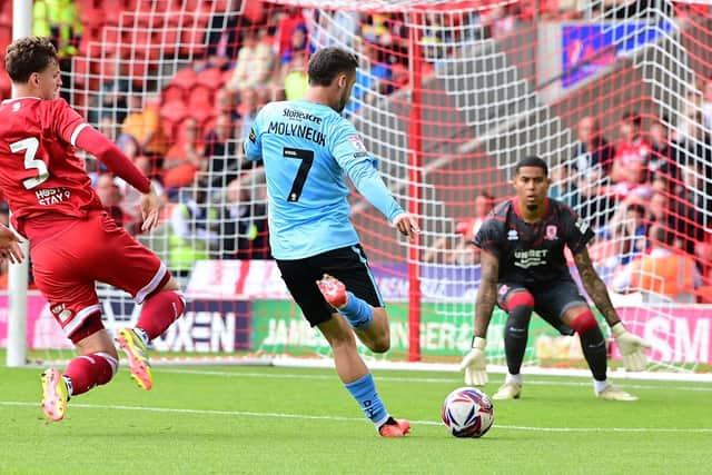 Luke Molyneux made it 1-1 for Rovers in their friendly with Middlesbrough. Pic: Andrew Roe.